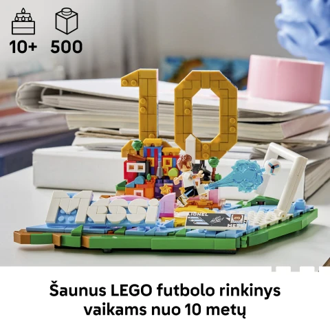 LEGO® Editions Lionel Messi – svarbiausi futbolo įvykiai, dekoro konstravimo rinkinys vaikams, 43011