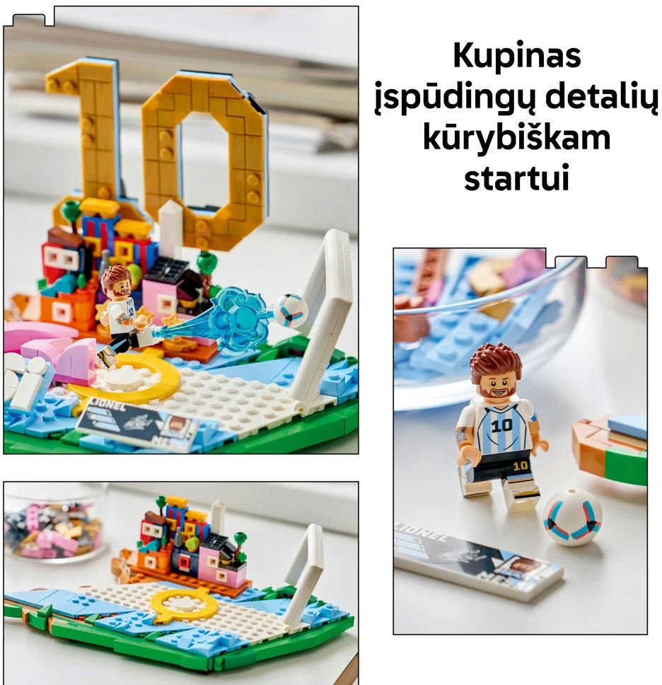 LEGO® Editions Lionel Messi – svarbiausi futbolo įvykiai, dekoro konstravimo rinkinys vaikams, 43011