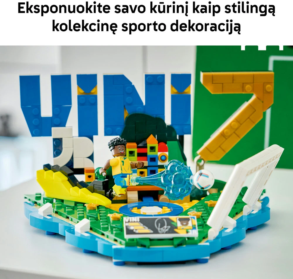 LEGO® Editions Vini Jr. – svarbiausi futbolo įvykiai, dekoro konstravimo rinkinys vaikams, 43027