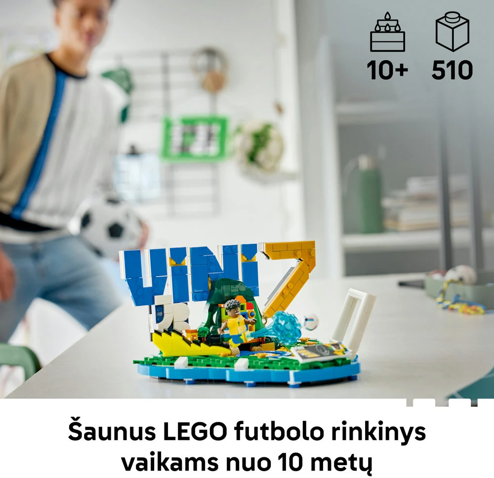 LEGO® Editions Vini Jr. – svarbiausi futbolo įvykiai, dekoro konstravimo rinkinys vaikams, 43027