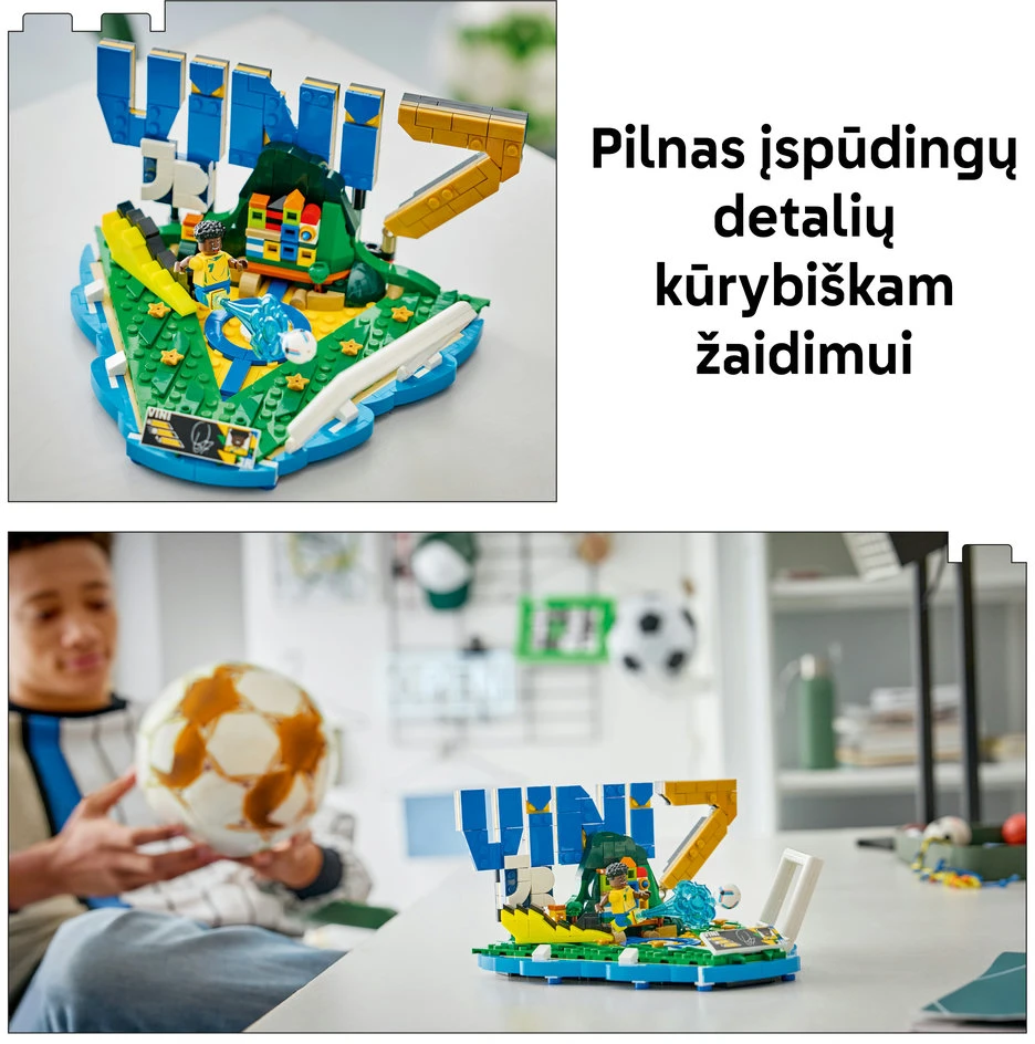 LEGO® Editions Vini Jr. – svarbiausi futbolo įvykiai, dekoro konstravimo rinkinys vaikams, 43027