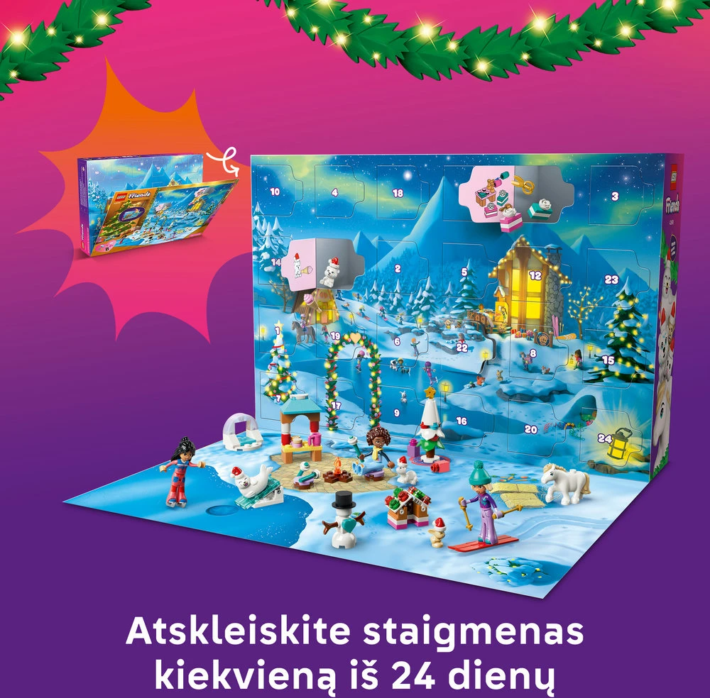 „LEGO® Friends“ 2026 metų advento kalendorius Kalėdinis žaislas 42698