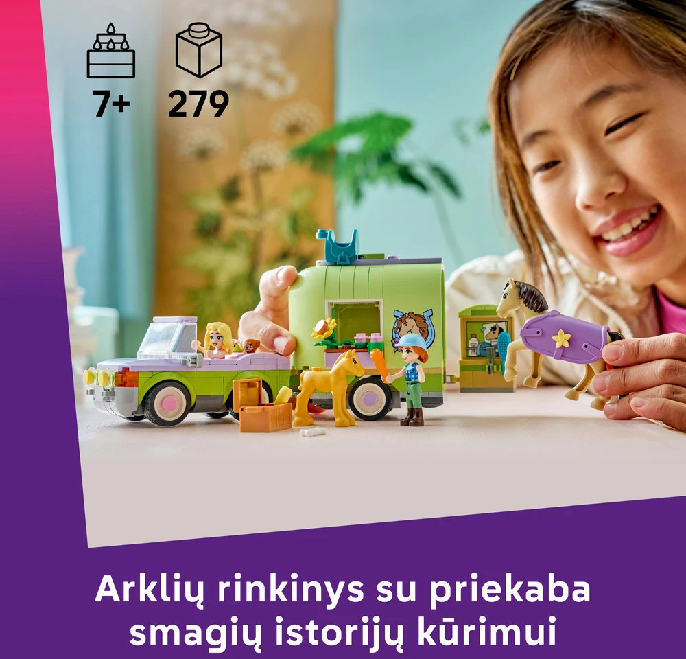 „LEGO® Friends“ Arklio ir kumeliuko priekaba Rinkinys 42695