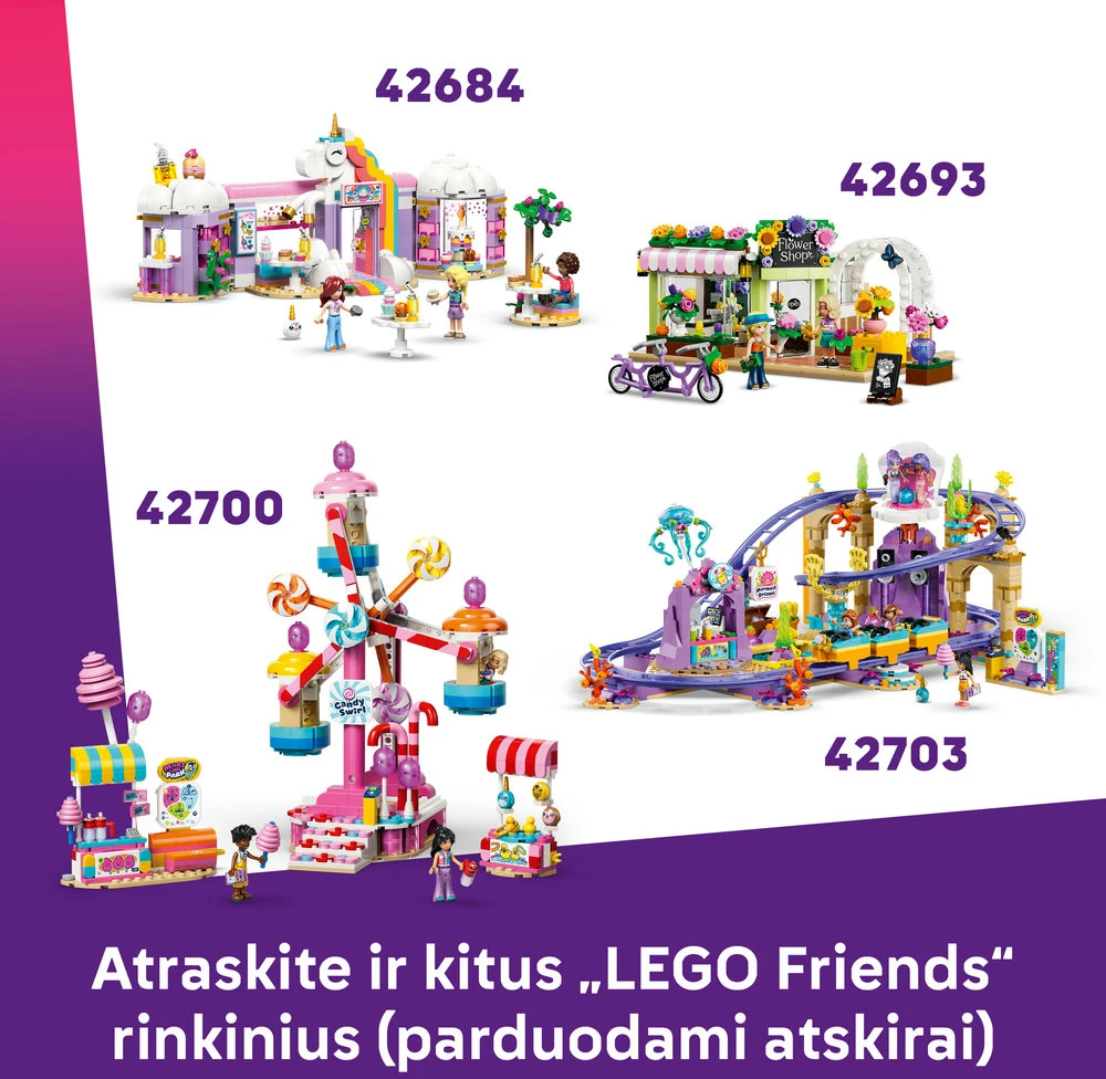 „LEGO® Friends“ Besisukantis gėlės ir fėjų puodelių atrakcionas Žaislas 42702