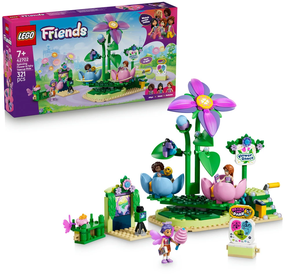 „LEGO® Friends“ Besisukantis gėlės ir fėjų puodelių atrakcionas Žaislas 42702