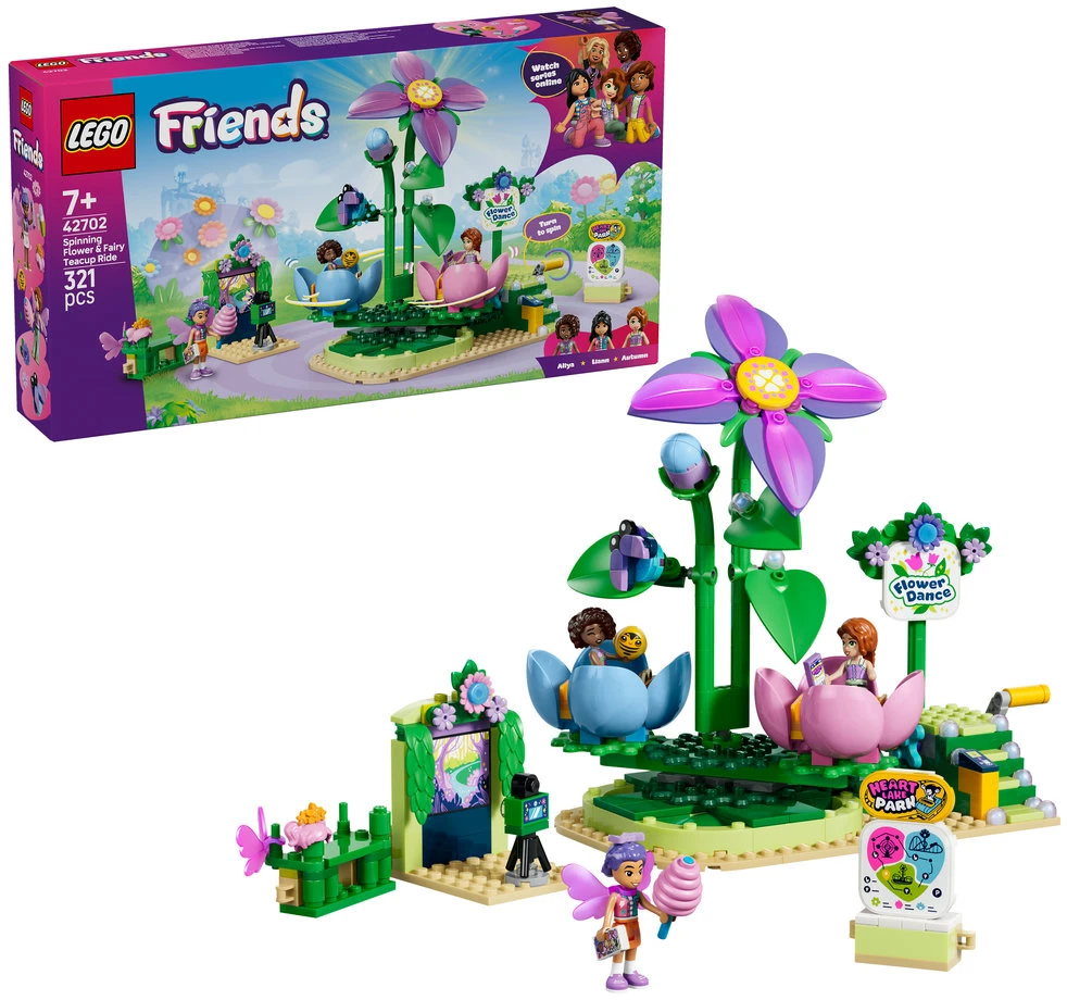 „LEGO® Friends“ Besisukantis gėlės ir fėjų puodelių atrakcionas Žaislas 42702