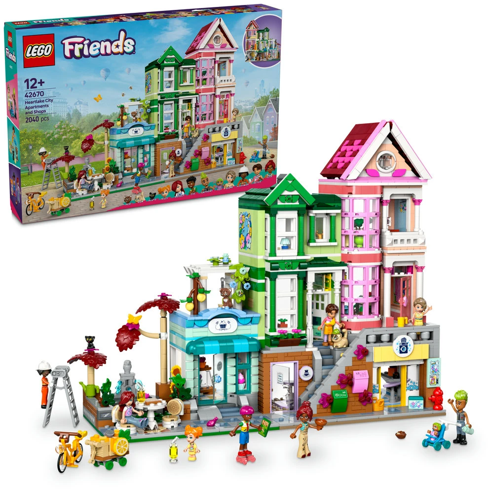 LEGO® Friends Hartleiko butai ir parduotuvės (42670)