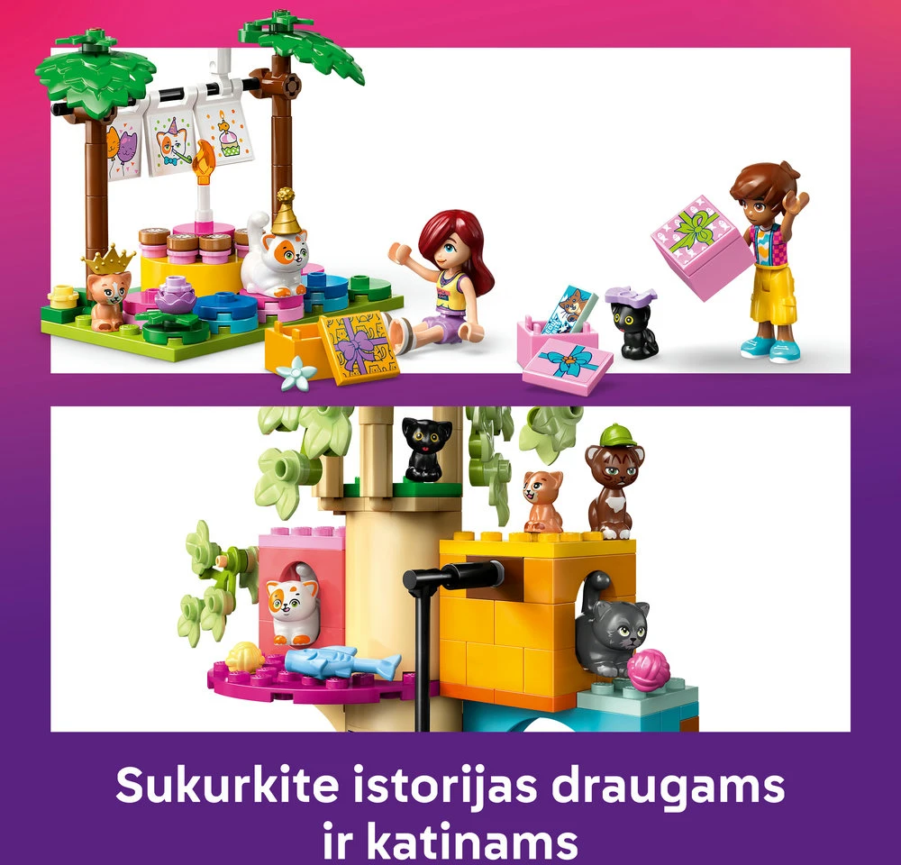 LEGO® Friends Kačių gimtadienio vakarėlis ir namelis medyje 42666