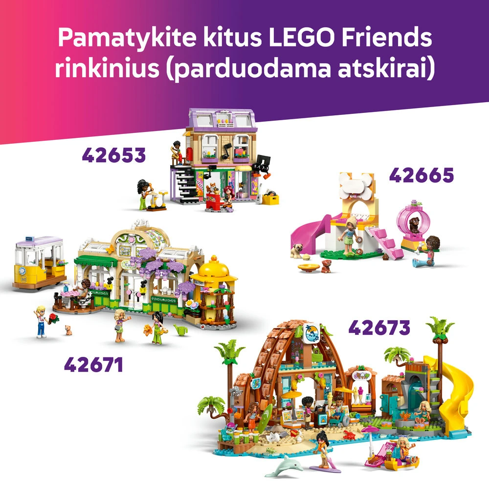 LEGO® Friends Kačių gimtadienio vakarėlis ir namelis medyje 42666