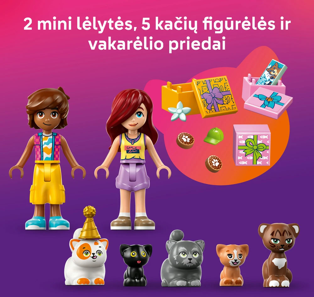 LEGO® Friends Kačių gimtadienio vakarėlis ir namelis medyje 42666