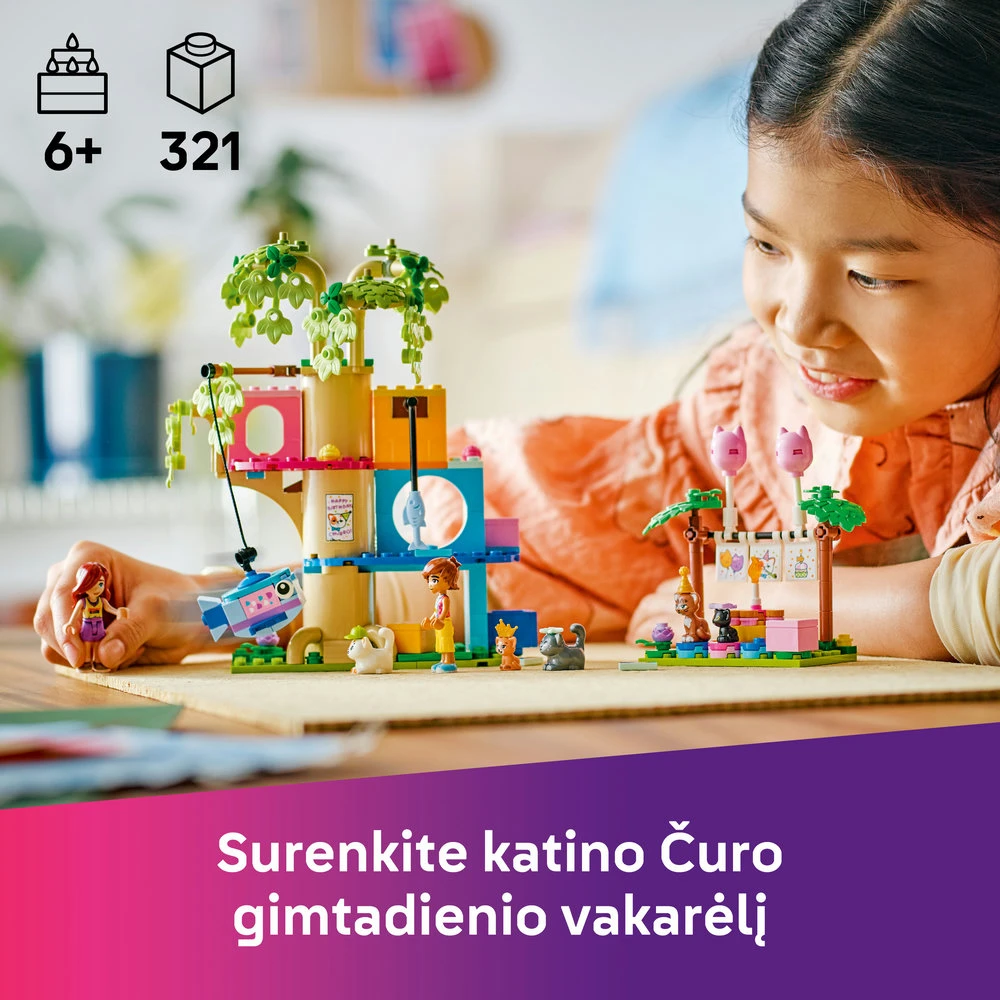 LEGO® Friends Kačių gimtadienio vakarėlis ir namelis medyje 42666