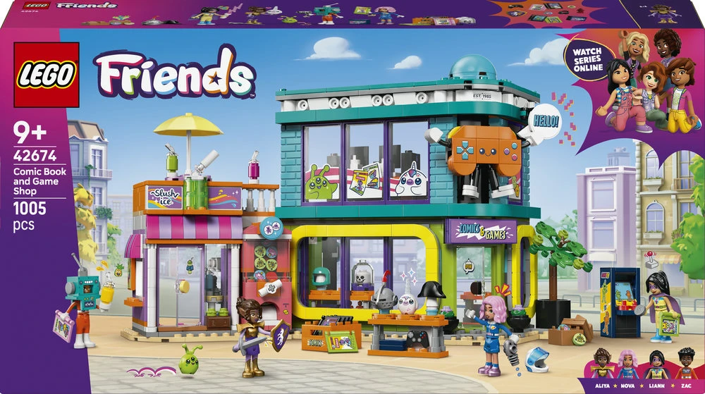 LEGO® Friends Komiksų ir žaidimų parduotuvė Rinkinys 42674