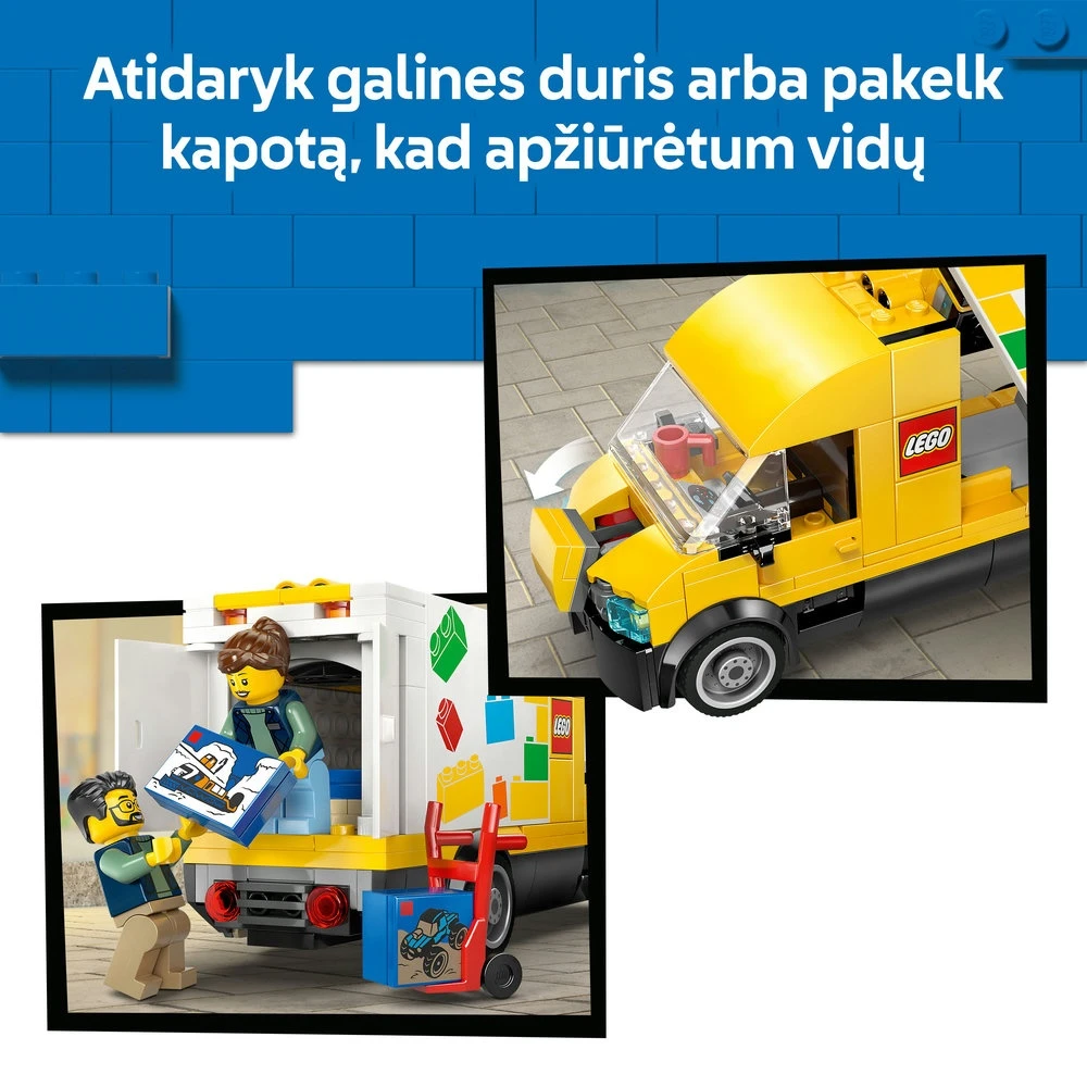 „LEGO® City“: LEGO furgonas, žaislinis konstravimo rinkinys vaikams, 60500