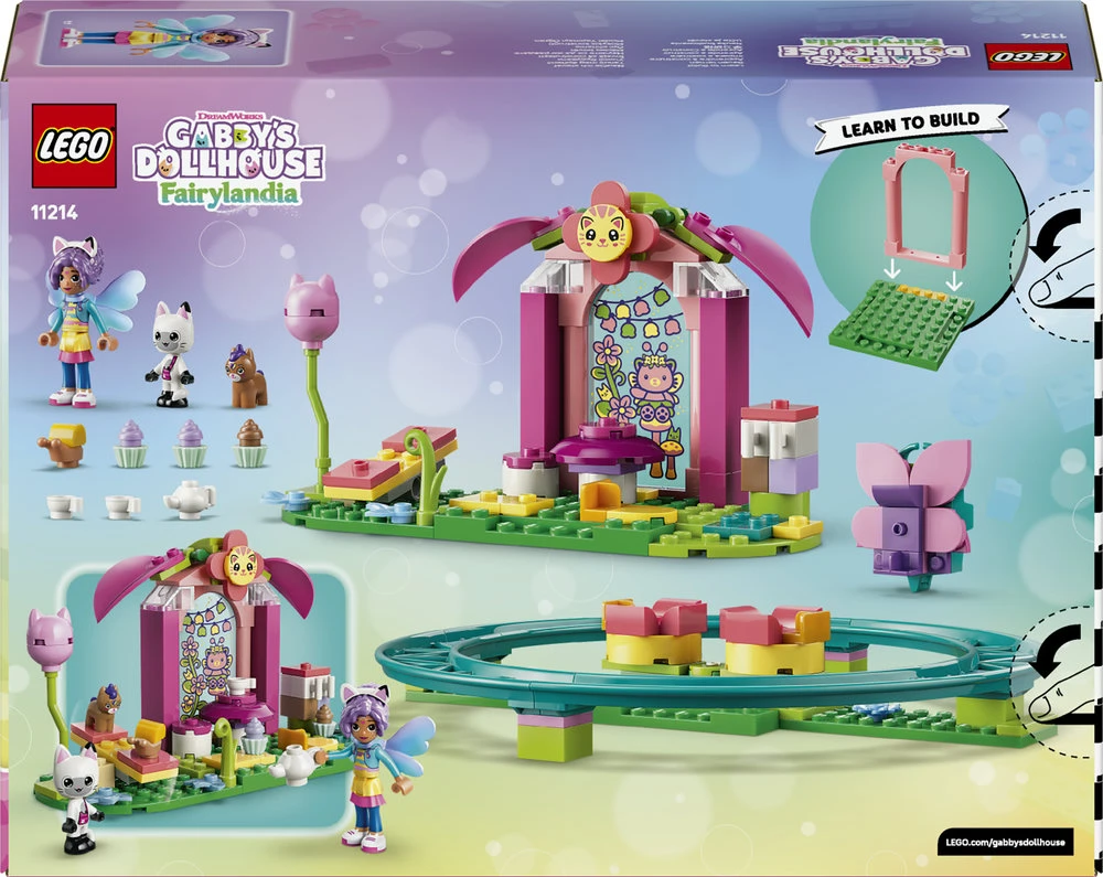 LEGO® Gabby lėlių namai Fėjų linksmieji kalneliai ir arbatos vakarėlis 11214