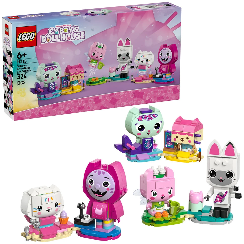 LEGO® Gabės lėlių namai Konstruojami Gabės bičiuliai kačiukai 11215