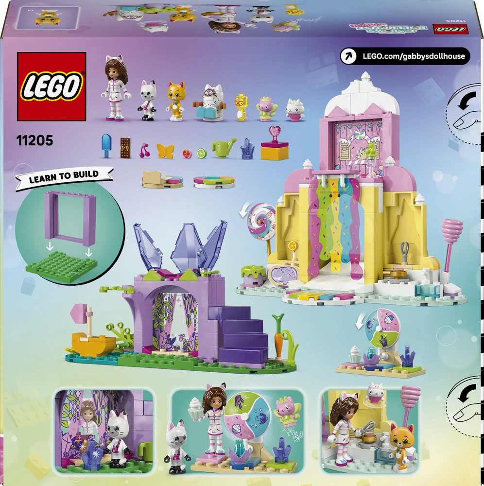 LEGO® Gabės lėlių namai Saldėsių kalnas ir katytės sodas 11205