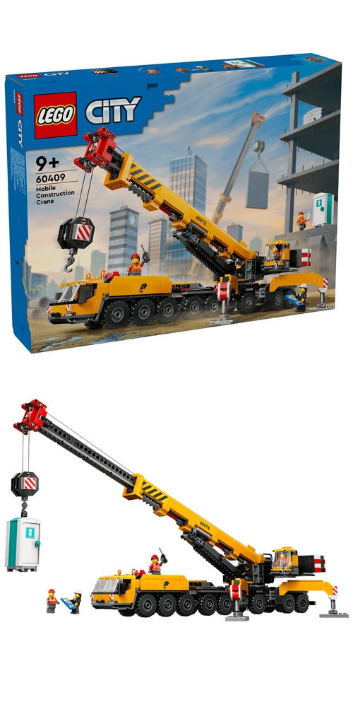 LEGO® City Geltonas mobilus statybų kranas (60409)