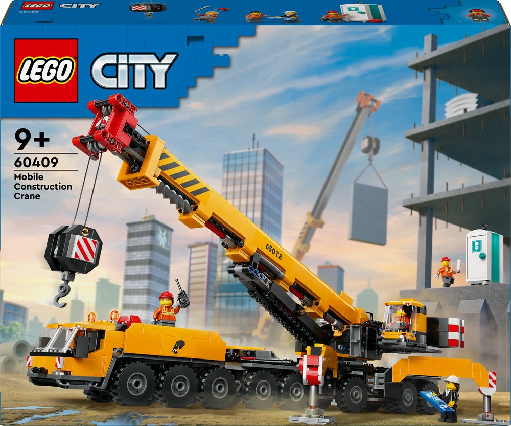 LEGO® City Geltonas mobilus statybų kranas (60409)