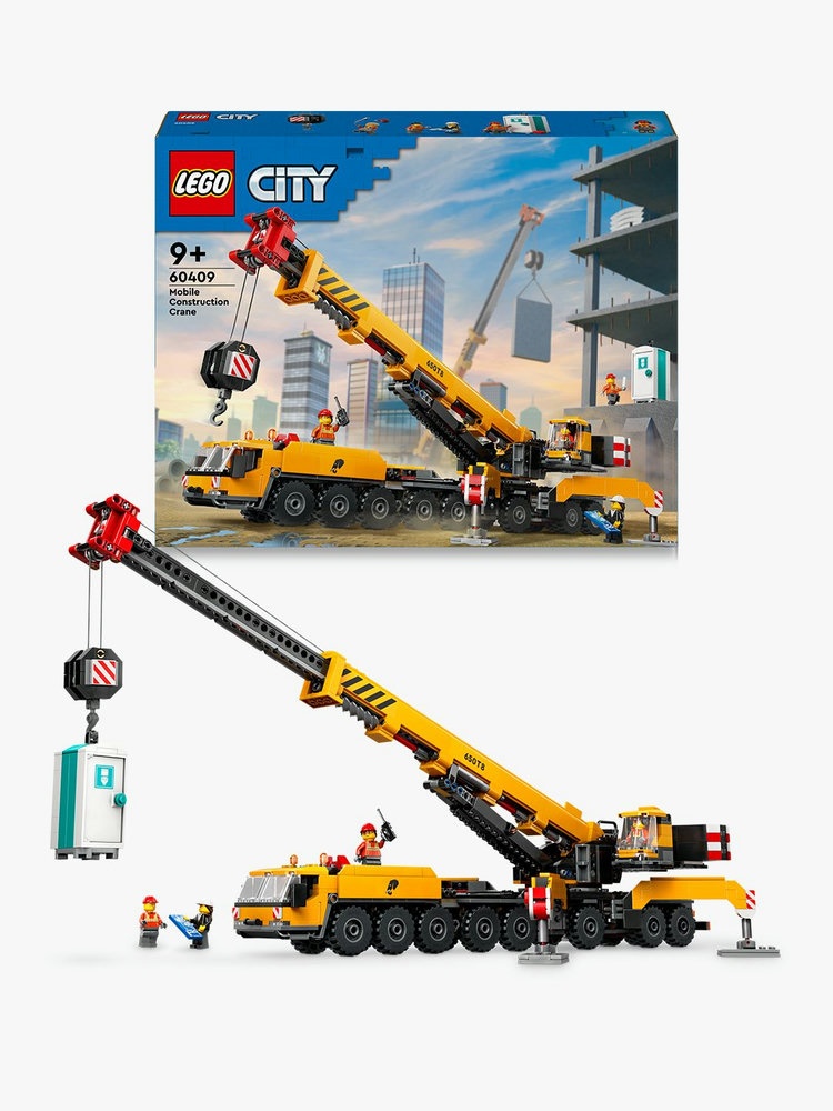 LEGO® City Geltonas mobilus statybų kranas (60409)