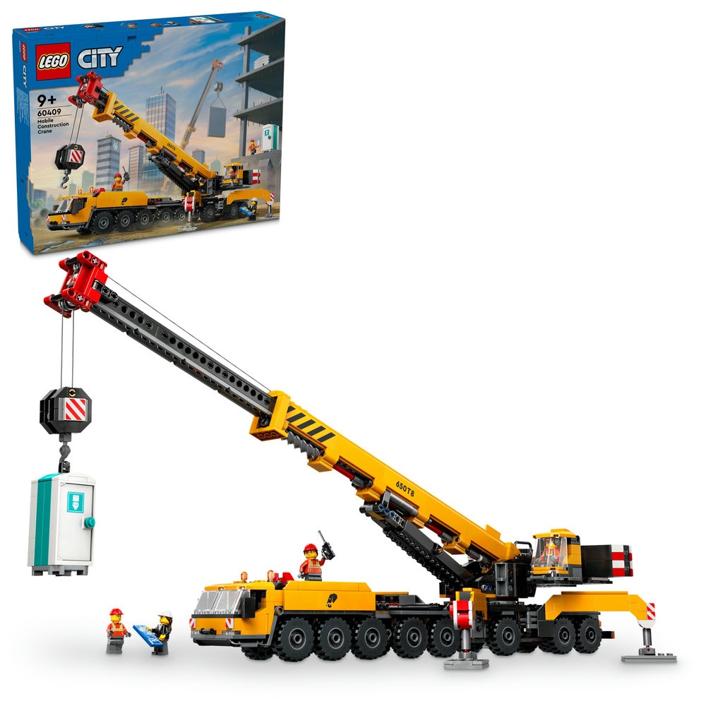 LEGO® City Geltonas mobilus statybų kranas (60409)