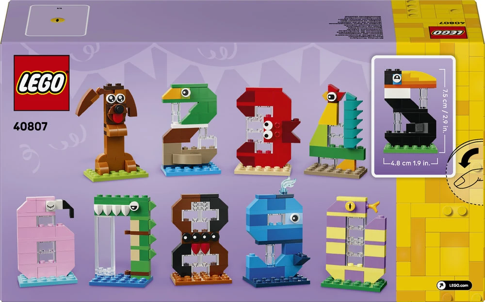 LEGO® gimtadienio skaičiai Gyvūnų tematikos dekoras 40807