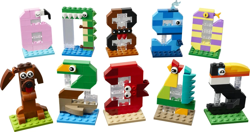 LEGO® gimtadienio skaičiai Gyvūnų tematikos dekoras 40807