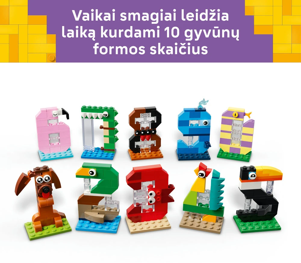 LEGO® gimtadienio skaičiai Gyvūnų tematikos dekoras 40807