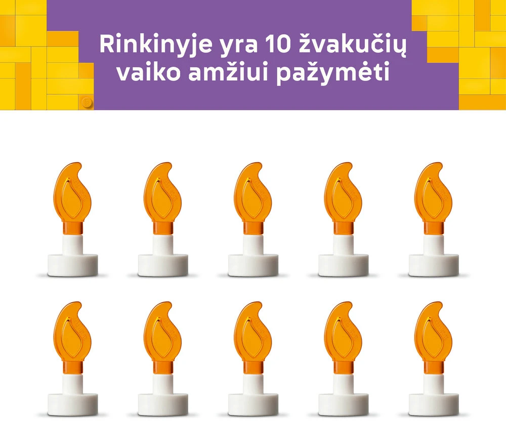 LEGO® gimtadienio tortas su dekoracijomis, smagus dovanų rinkinys, stalo dekoras 40815