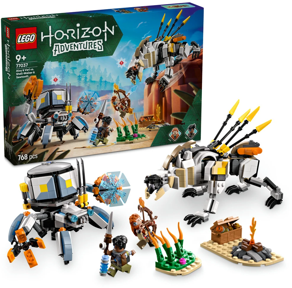LEGO® Horizon Aloy ir Varl prieš Shell-Walker ir Sawtooth (77037)