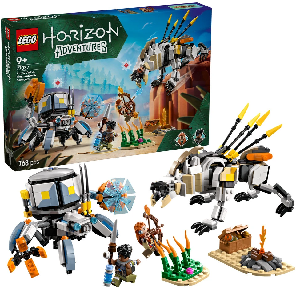 LEGO® Horizon Aloy ir Varl prieš Shell-Walker ir Sawtooth (77037)