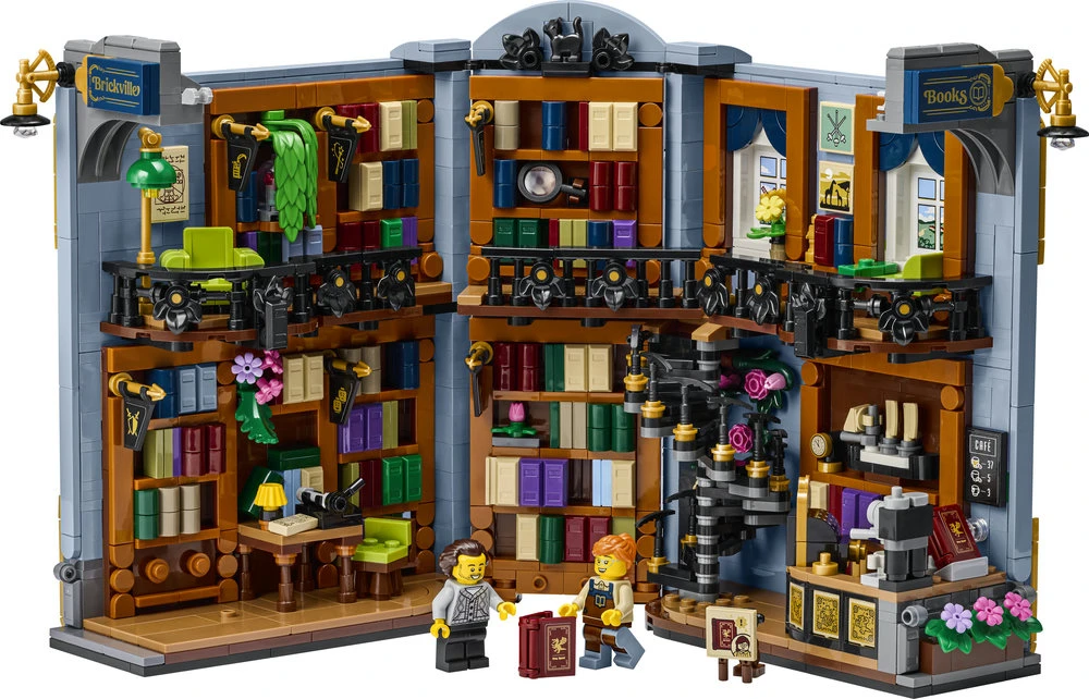 LEGO® Icons Knygynas: knygų lentynos dekoras, rinkinys 11379