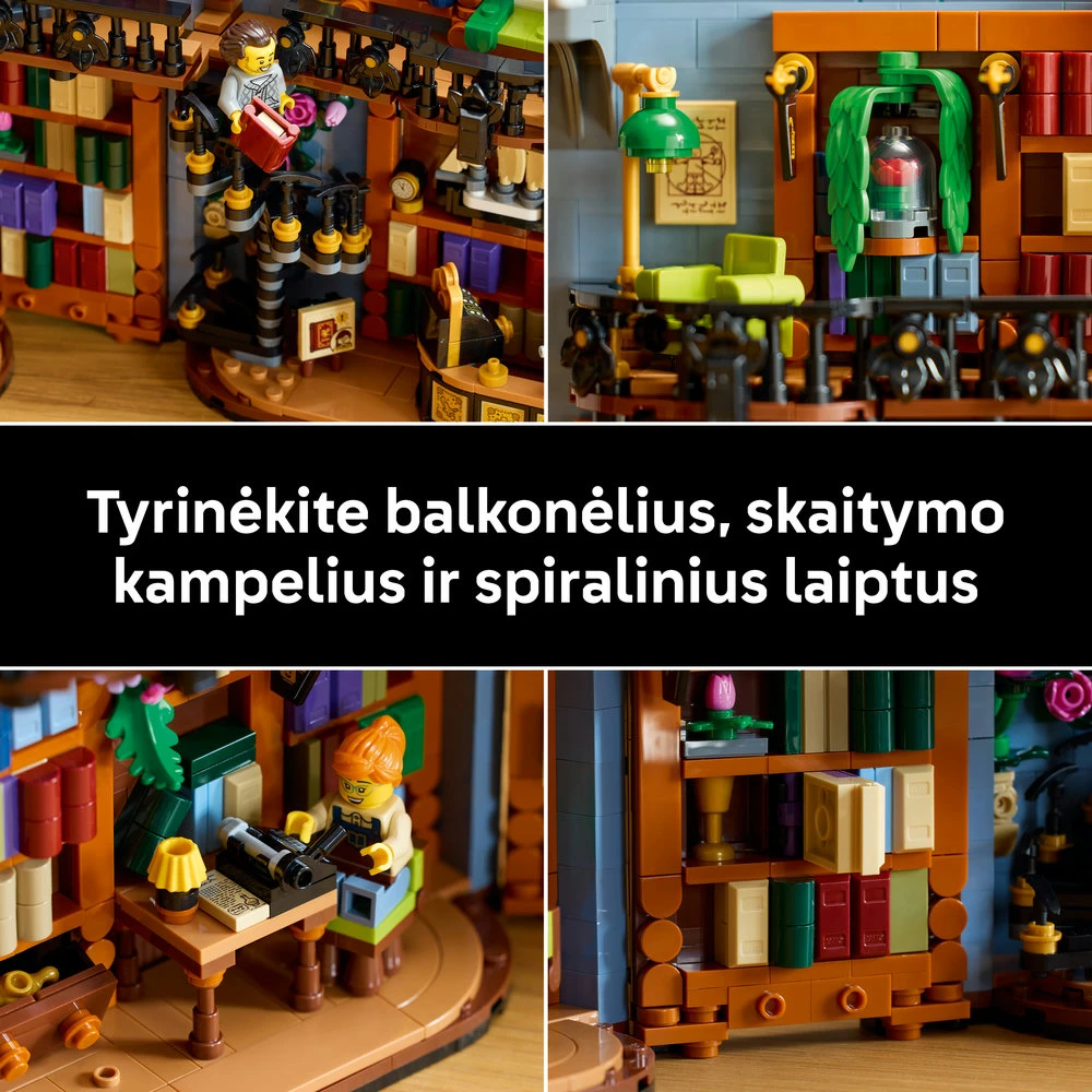 LEGO® Icons Knygynas: knygų lentynos dekoras, rinkinys 11379
