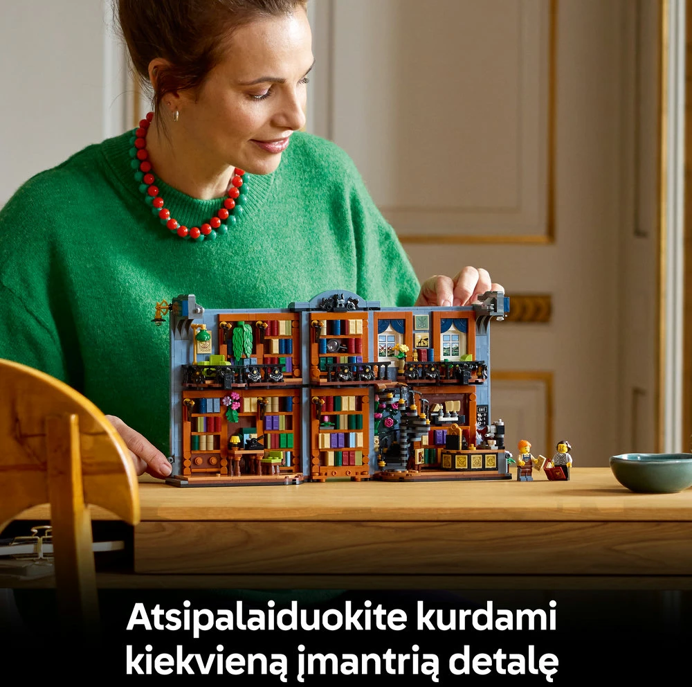 LEGO® Icons Knygynas: knygų lentynos dekoras, rinkinys 11379