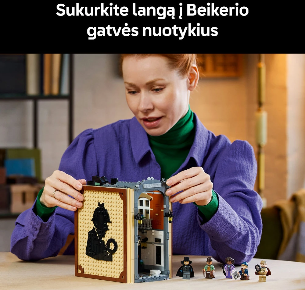 LEGO® Icons Sherlock Holmes: knygų lentynos dekoras 10351