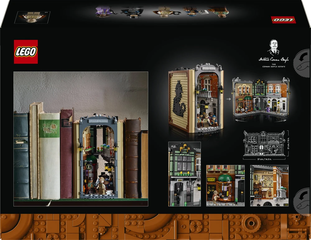 LEGO® Icons Sherlock Holmes: knygų lentynos dekoras 10351