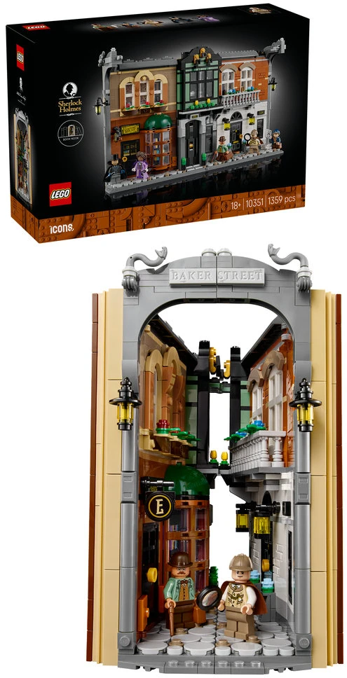 LEGO® Icons Sherlock Holmes: knygų lentynos dekoras 10351