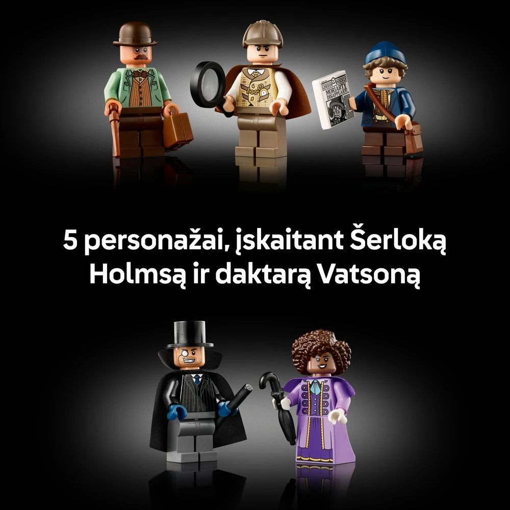 LEGO® Icons Sherlock Holmes: knygų lentynos dekoras 10351