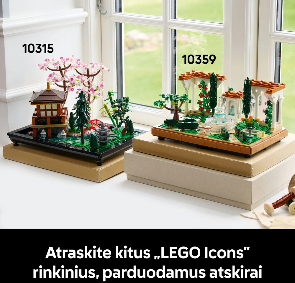 LEGO® Icons Sodas su fontanu Dekoras, rinkinys suaugusiesiems 10359