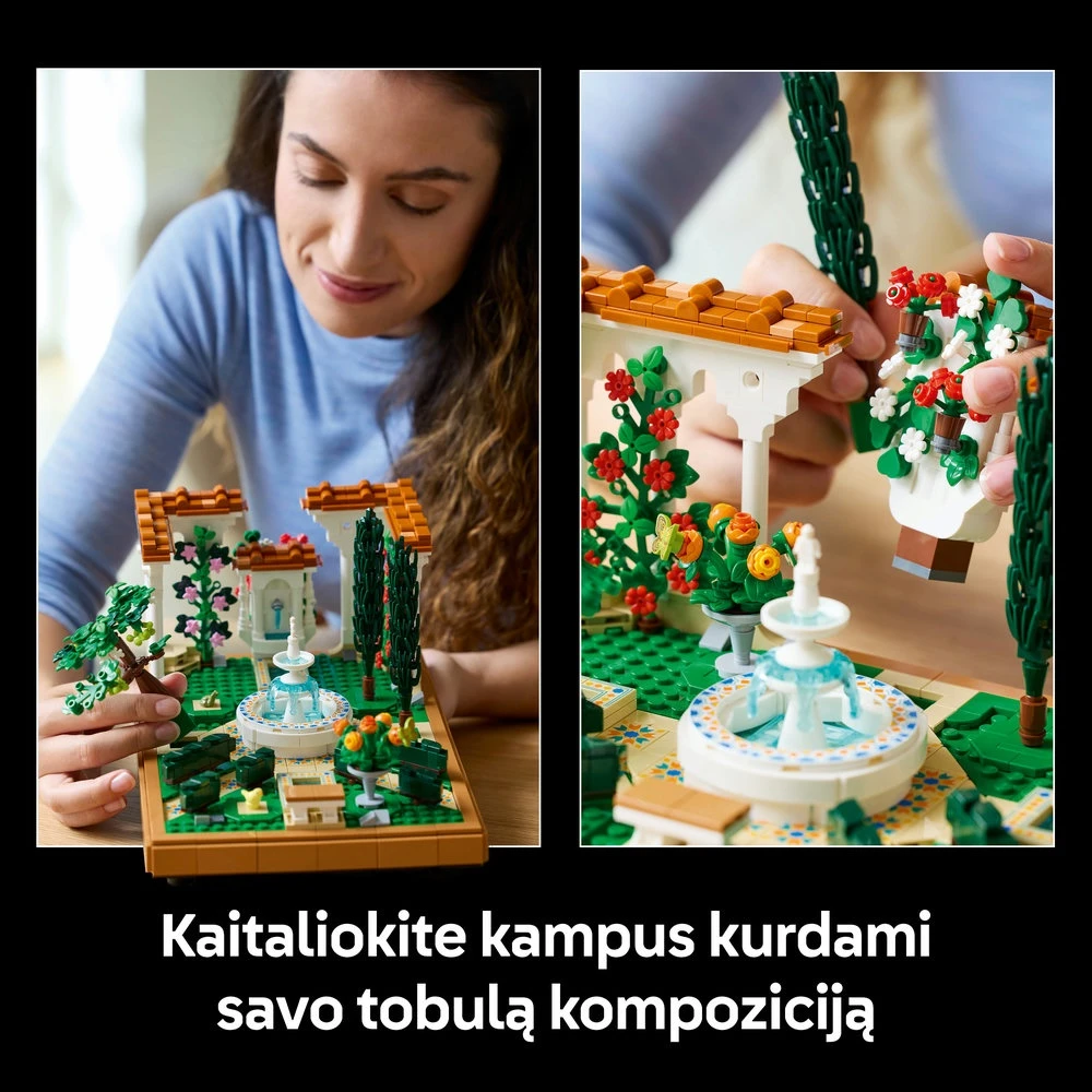 LEGO® Icons Sodas su fontanu Dekoras, rinkinys suaugusiesiems 10359