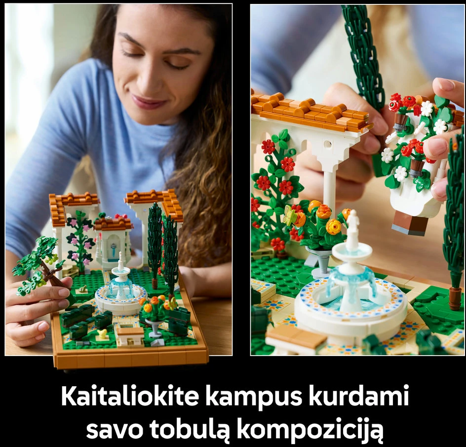 LEGO® Icons Sodas su fontanu Dekoras, rinkinys suaugusiesiems 10359