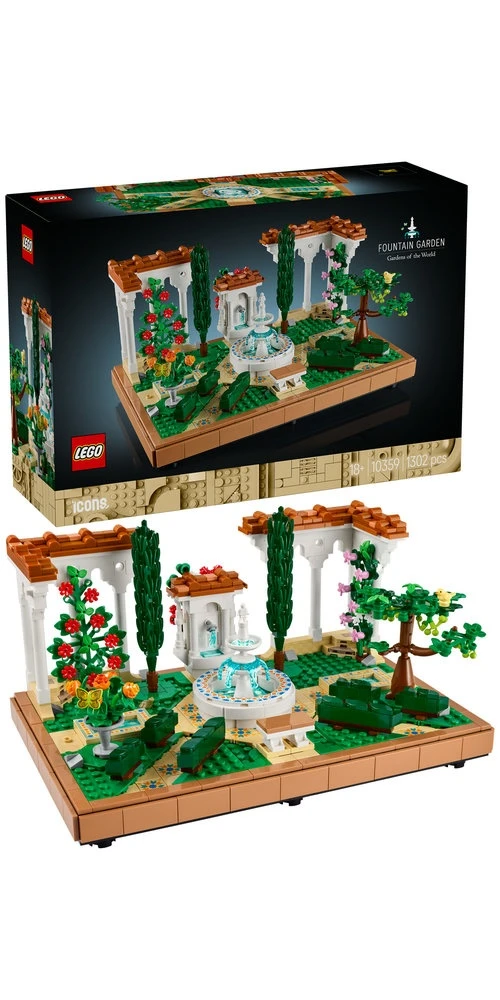 LEGO® Icons Sodas su fontanu Dekoras, rinkinys suaugusiesiems 10359