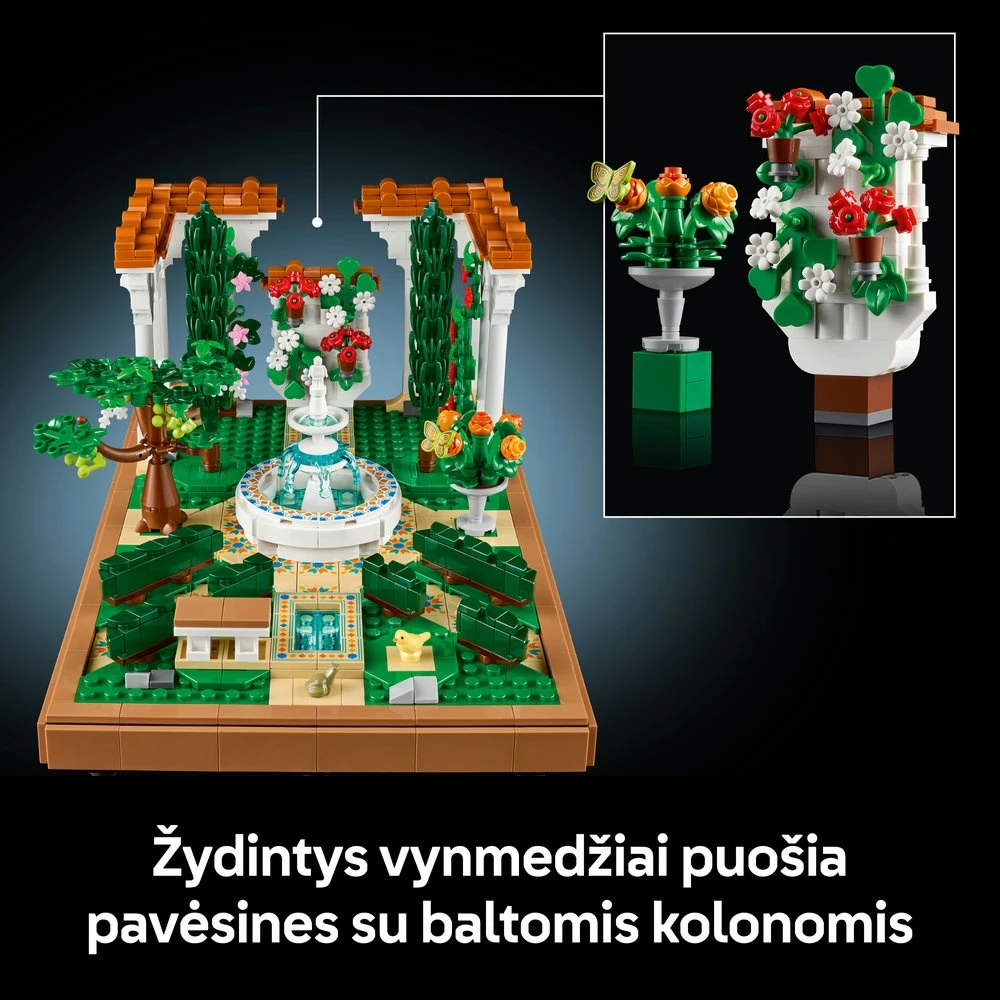LEGO® Icons Sodas su fontanu Dekoras, rinkinys suaugusiesiems 10359