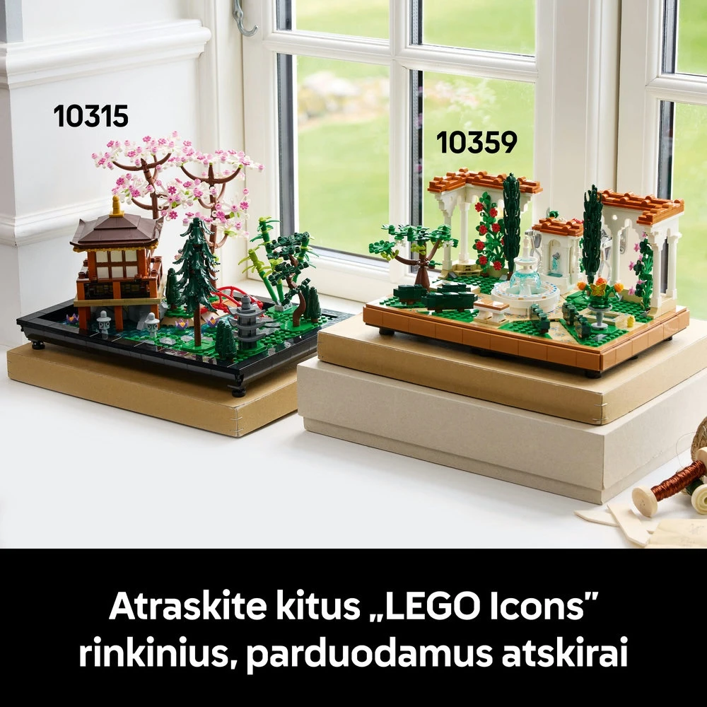 LEGO® Icons Sodas su fontanu Dekoras, rinkinys suaugusiesiems 10359