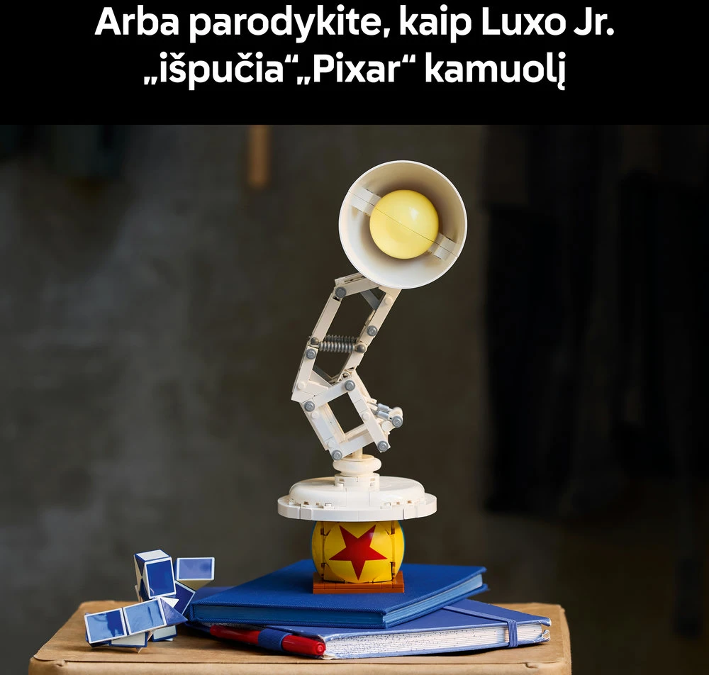 LEGO® Ideas | Disney Pixar Luxo Jr. modelis eksponuoti 21357