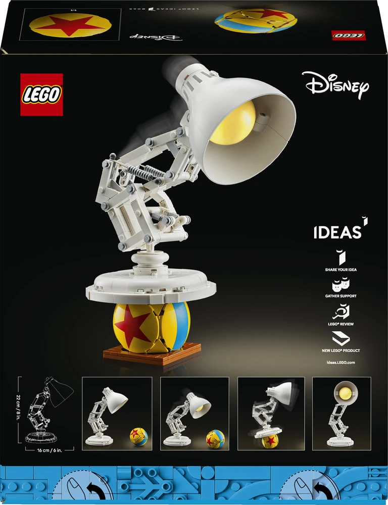 LEGO® Ideas | Disney Pixar Luxo Jr. modelis eksponuoti 21357
