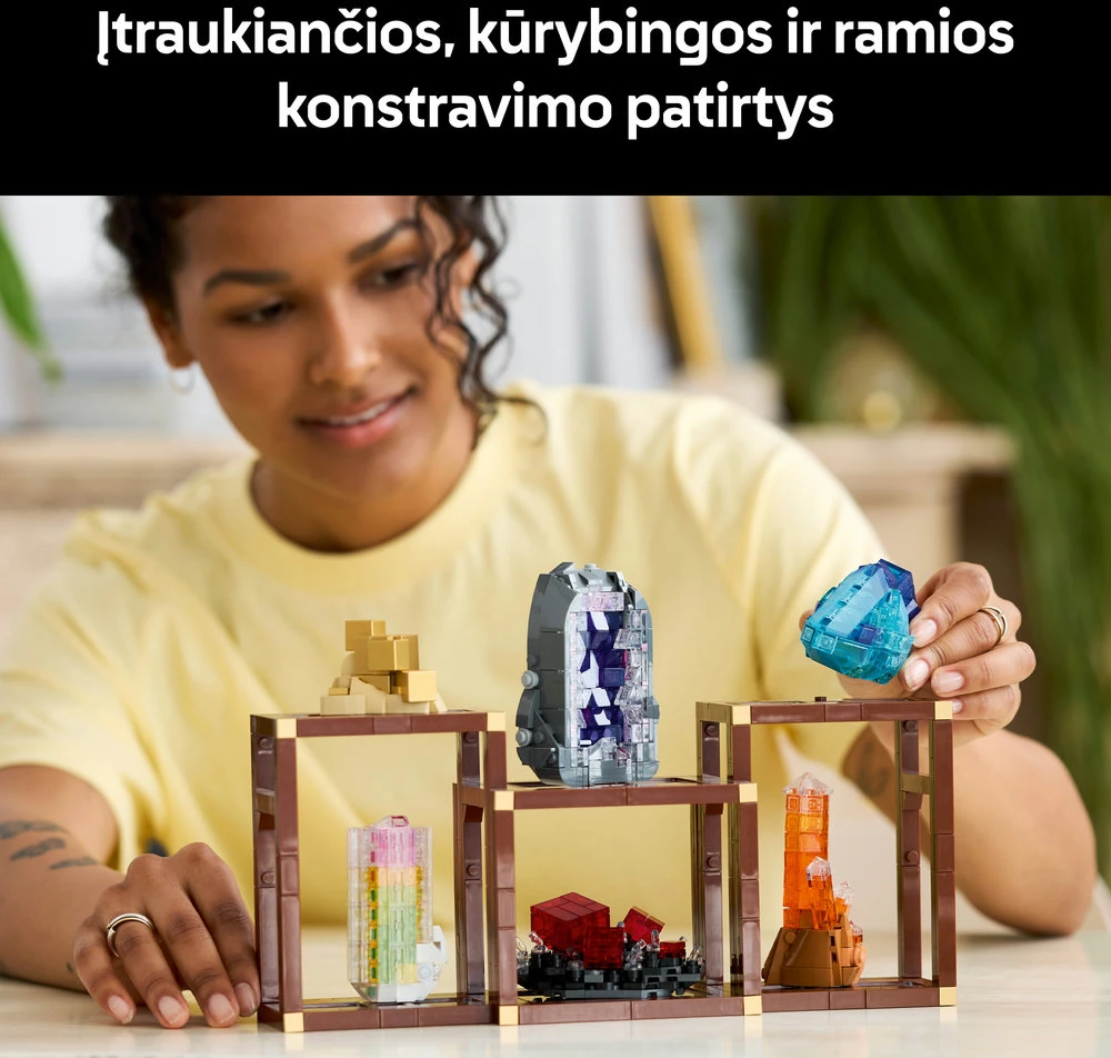 LEGO® Ideas Mineralų kolekcija, vitrina, dekoras 21362