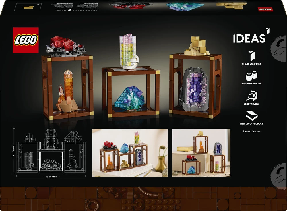 LEGO® Ideas Mineralų kolekcija, vitrina, dekoras 21362
