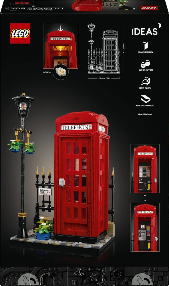 LEGO® Ideas Raudonoji Londono telefono būdelė (21347)