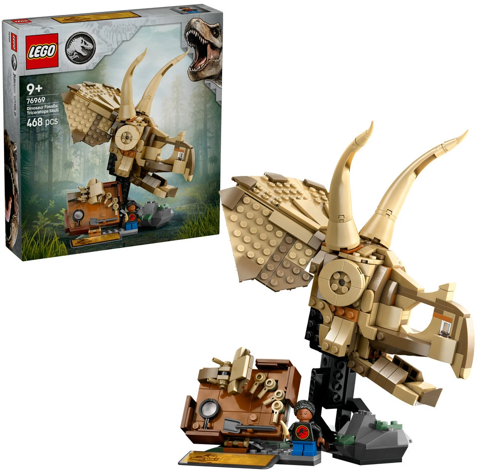 LEGO® Jurrasic World Dinozaurų fosilijos: triceratopso kaukolė (76969)