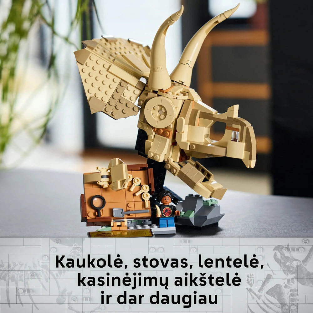 LEGO® Jurrasic World Dinozaurų fosilijos: triceratopso kaukolė (76969)